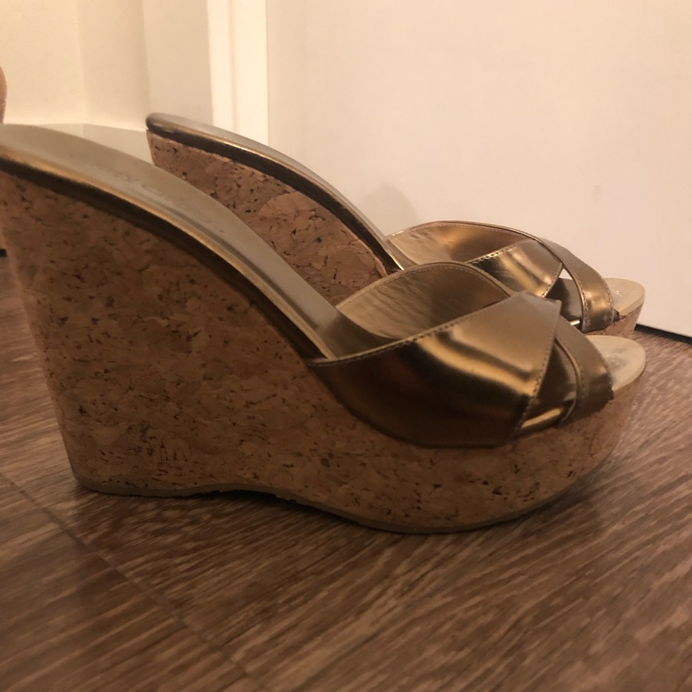 Jimmy Choo size 37 cork wedges